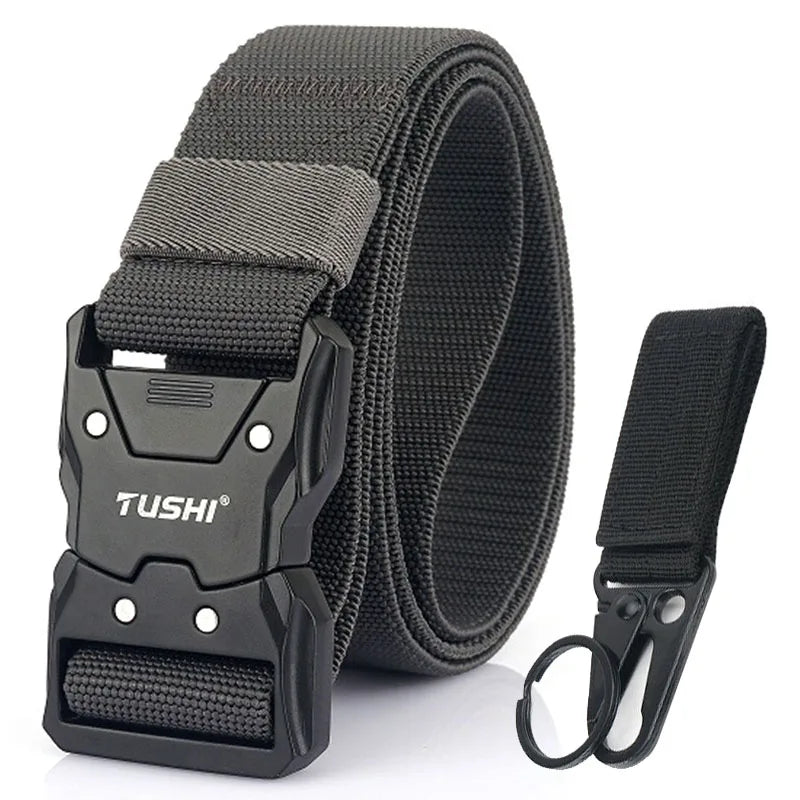 VATLTY Quick Release Elastic Belt Hard Alloy Buckle Strong Real Nylon Dark gray set