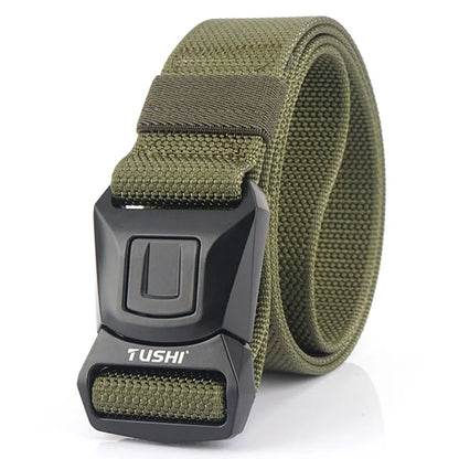 VATLTY New Tactical Belt Molle for Men Metal Buckle Strong Nylon ArmyGreen 125cm