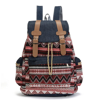 Women Printing National Backpack Canvas Color 2