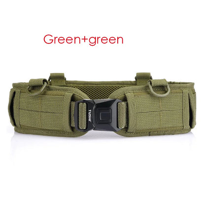 VATLTY New Tactical Belt Molle for Men Metal Buckle Strong Nylon ArmyGreen set 125cm