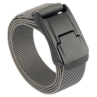 VATLTY New Stretch Belt for Men Hard Alloy Quick Release Buckle Strong Real Nylon Twill gray 125cm