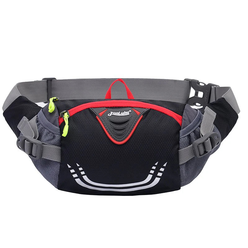 Bike Riding Cycling Running Fishing Hiking Waist Bag Fanny Pack Outdoor Belt Kettle Pouch Gym Sport Fitness Water Bottle Pocket Black