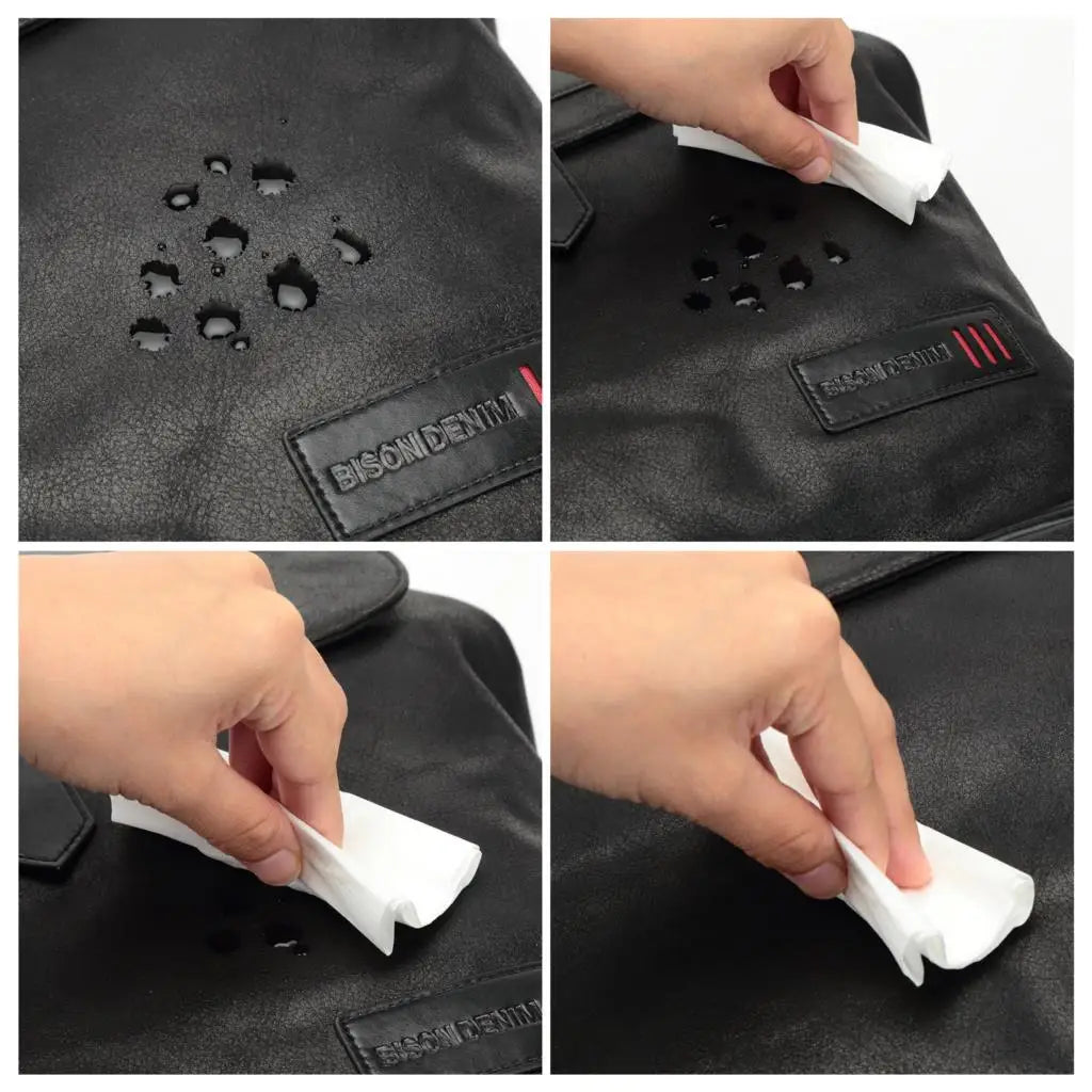 BISON DENIM New Large Capacity Leather Waterproof Backpack
