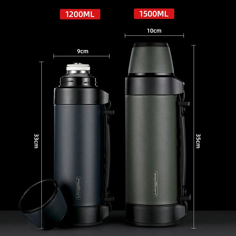 FEIJIAN Large Capacity Thermos, Travel Portable Thermos bottle 1200-1500ML