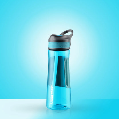 New UZSPACE 530ml Sport Water Bottle With Straw BPA Free Cyan 530ml