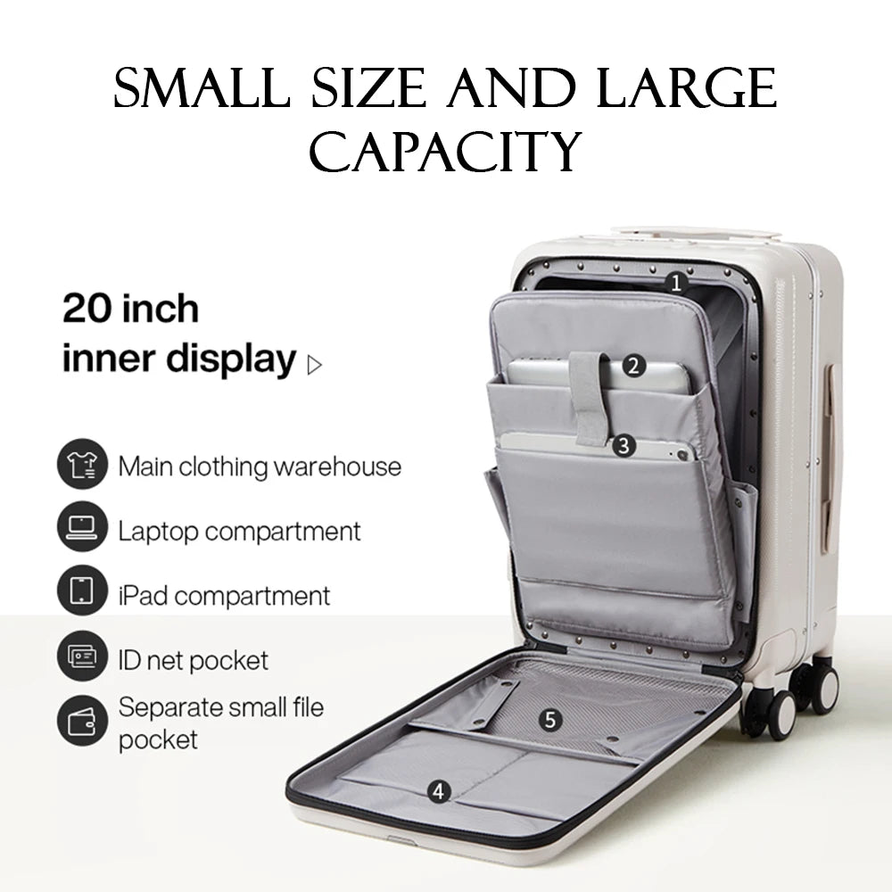 Hanke Carry On Suitcase Aesthetic Design 7mm Aluminum Frame 18" 20"
