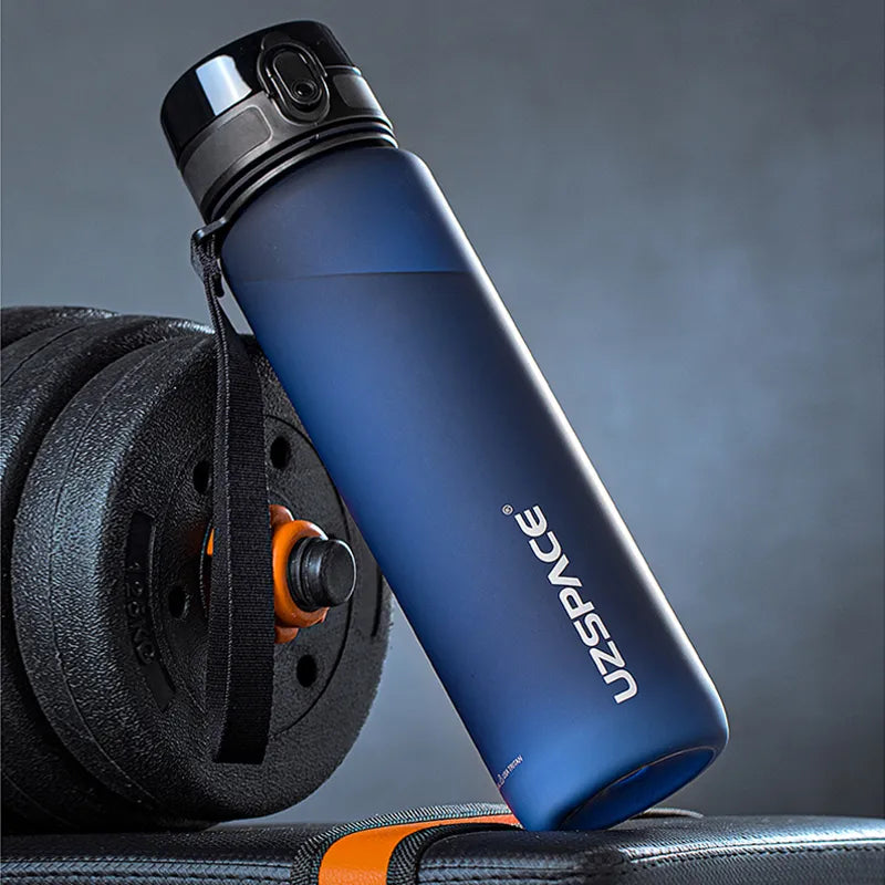 New 350-1000ml Sports Water Bottle BPA Free Portable Deep blue