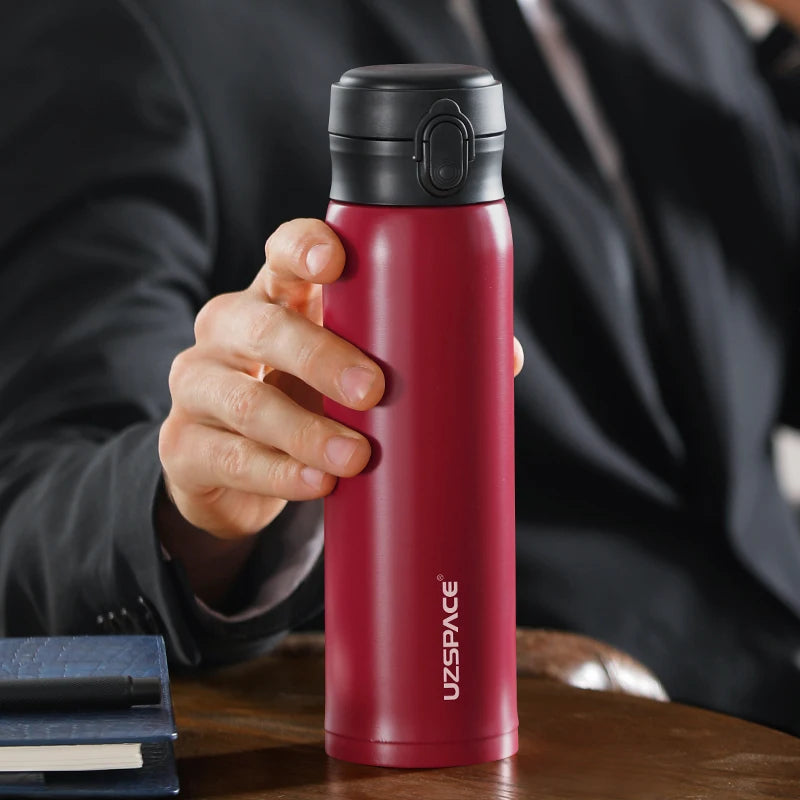 UZSPACE Business Sport Water Bottle Vacuum Flask Stainless Steel