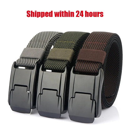 VATLTY New Stretch Belt for Men Hard Alloy Quick Release Buckle Strong Real Nylon