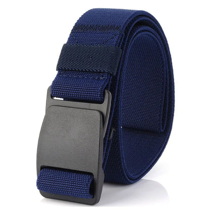 Metal-Free Stretch Belt High Quality Hard Nylon Quick Release Buckle Navy blue 120cm