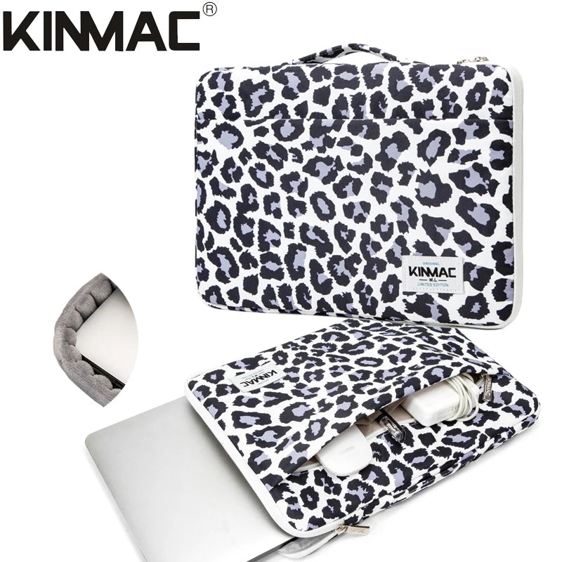 Brand Kinmac Laptop Bag 12,13.3,14,15.4,15.6 Inch, Leopard Purple Leopard