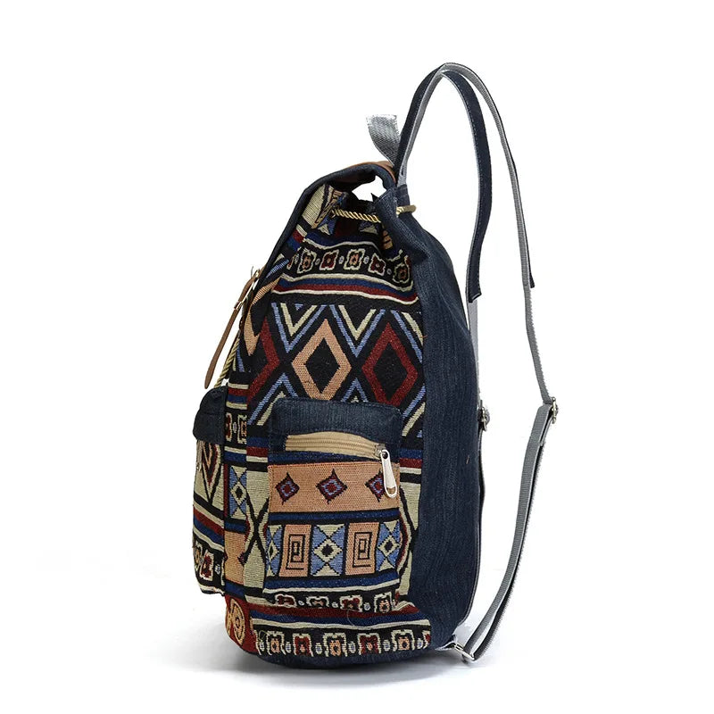 Women Printing National Backpack Canvas