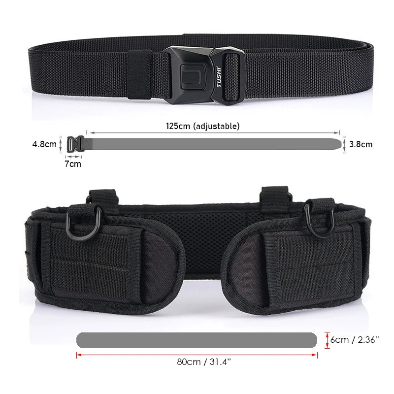 VATLTY New Tactical Belt Molle for Men Metal Buckle Strong Nylon