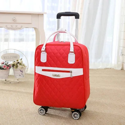 Wheeled bag for travel Women travel Backpack with wheels trolley Large Red