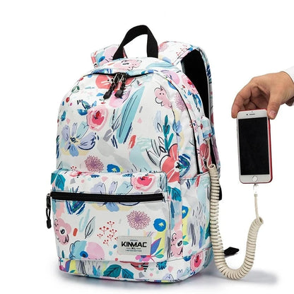 Kinmac Brand Backpack Laptop Bag 14,15.6 Inch, Case For Macbook, School Backpack Flower Arrangement 15-16 inch