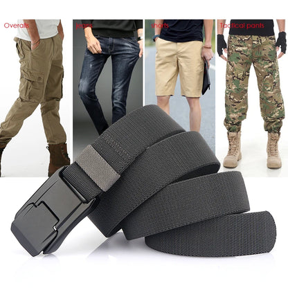 VATLTY New Stretch Belt for Men Hard Alloy Quick Release Buckle Strong Real Nylon
