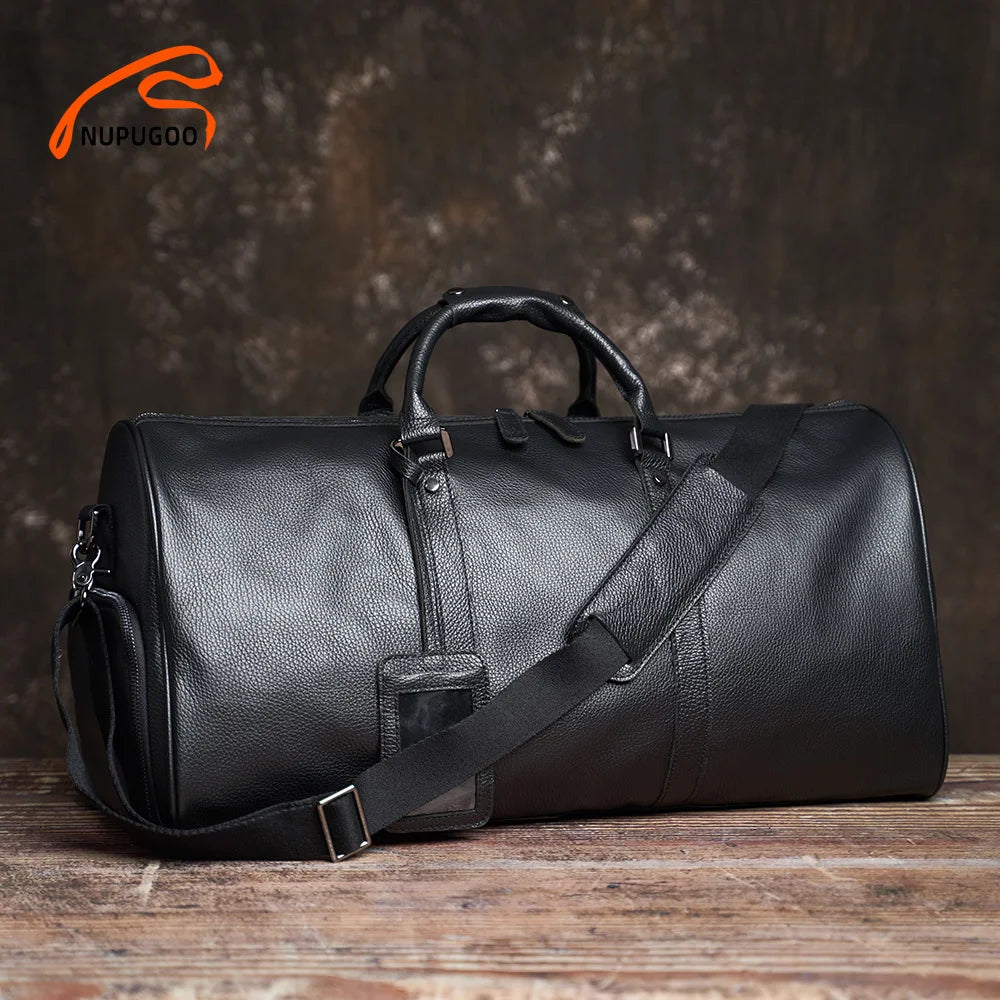 Men's Travel Bag Genuine Leather Hand Luggage NUPUGOO