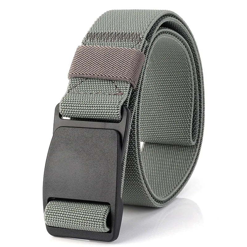 Metal-Free Stretch Belt High Quality Hard Nylon Quick Release Buckle Light gray 120cm