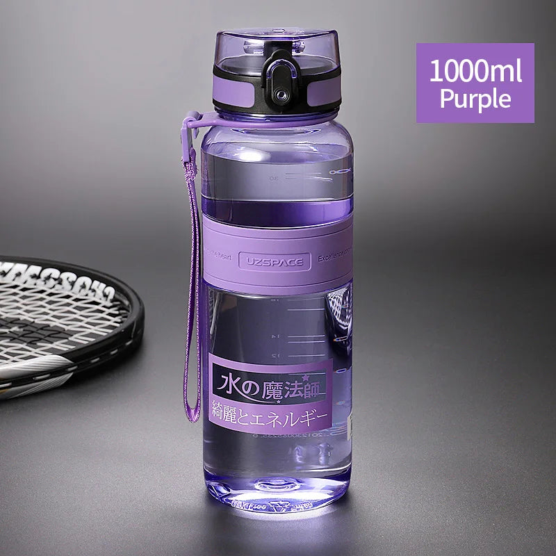 UZSPACE-BPA Free Leak Proof Water Bottle 1 L 1000ml purple 650ml-1500ml