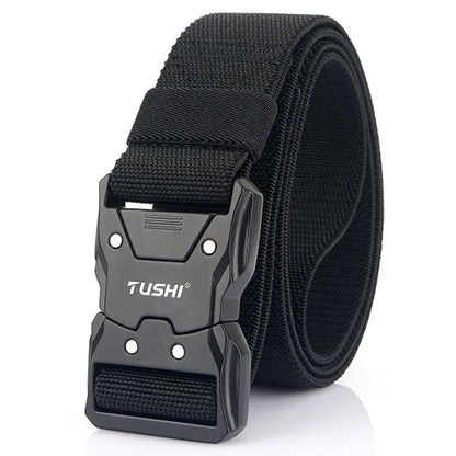 VATLTY Quick Release Elastic Belt Hard Alloy Buckle Strong Real Nylon Black