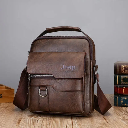JEEP BULUO Luxury Brand Men's Handbag JP18260 Brown