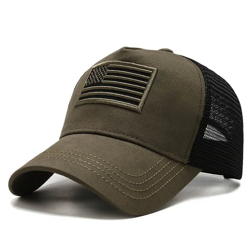 VATLTY Mesh Cap for Men High Quality Cotton Tactical Outdoor Caps Summer ArmyGreen 56 to 60cm