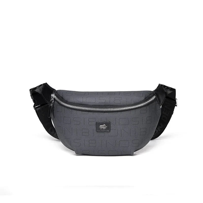 BISON DENIM Men And Women Fanny Pack High Quality Waist Bag Shoulder Crossbody Chest Bag Female Belt Bag Designer Brand Handbag N20149-1B