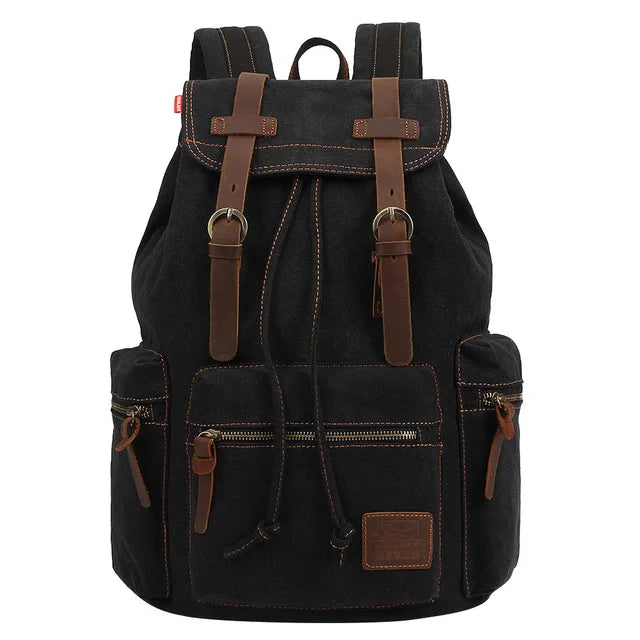 Vintage Canvas Backpack Black