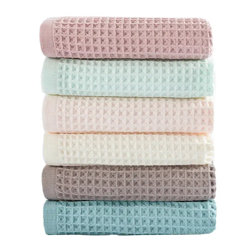 Cusack Waffle Bath Towel Cotton 70*140 for Men Women Adults Bathroom Free Shipping