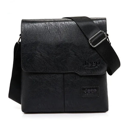 JEEP BULUO Man's Bag 2PC/Set Messenger Shoulder Bag Black 1505-2