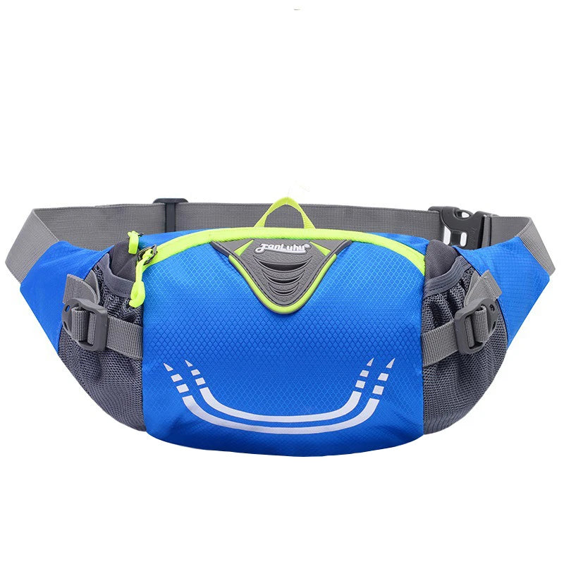 Bike Riding Cycling Running Fishing Hiking Waist Bag Fanny Pack Outdoor Belt Kettle Pouch Gym Sport Fitness Water Bottle Pocket Blue