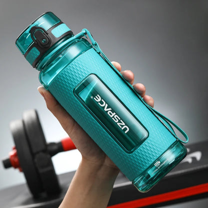 UZSPACE Sports Water Bottles Leak-proof Drop-proof Portable Shaker BPA Free Vine Cyan