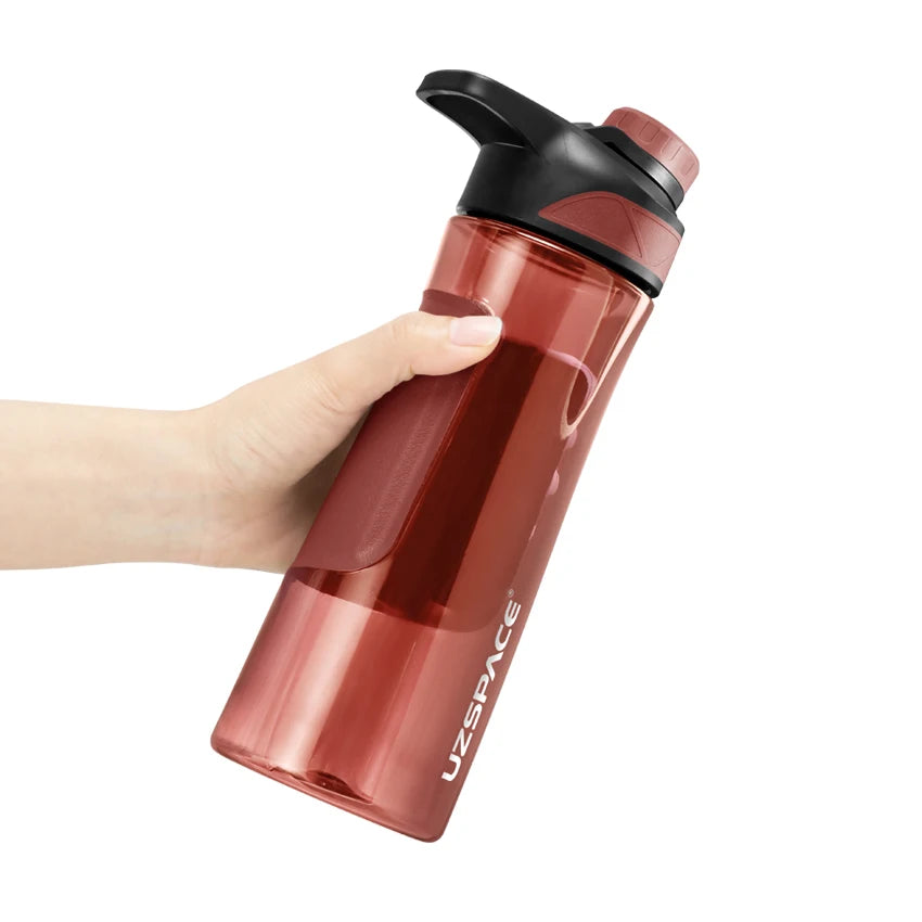 New UZSPACE Water Bottle BPA Free Shaker Portable 9010 Red 700ML 500-800ml