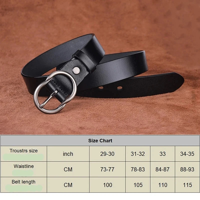 VATLTY New Trousers Belt for Women Alloy Silver Pin Buckle / Cowhide Leather Waistband