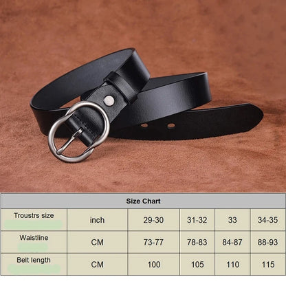 VATLTY New Trousers Belt for Women Alloy Silver Pin Buckle / Cowhide Leather Waistband