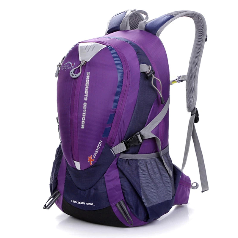 Waterproof Climbing Backpack 25L Outdoor Sports Bag Purple color