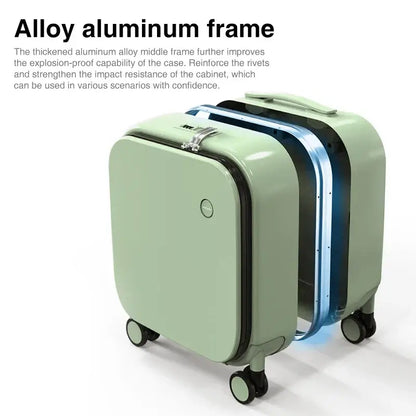 MIXI Carry On Suitcase 18 Inch Aluminum Frame