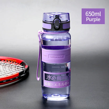 UZSPACE-BPA Free Leak Proof Water Bottle 1 L 650ml purple 650ml-1500ml