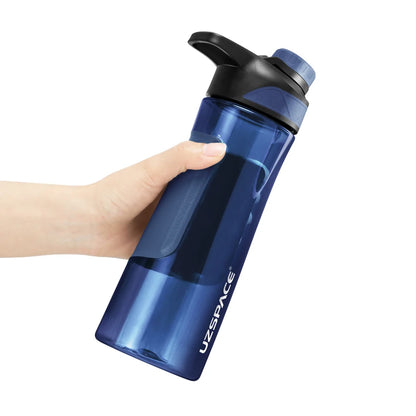New UZSPACE Water Bottle BPA Free Shaker Portable 9010 Blue 700ML 500-800ml