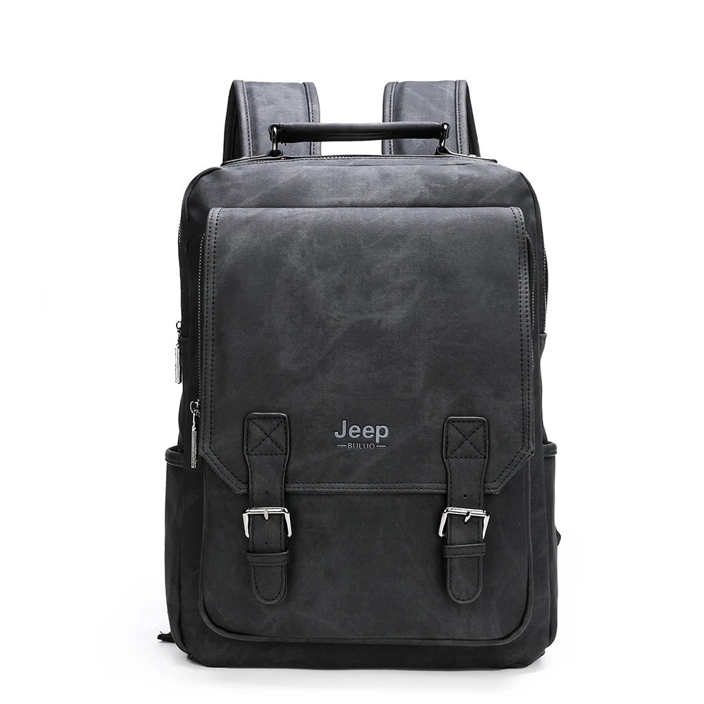JEEP BULUO Men 15.6" Laptop Backpacks Black