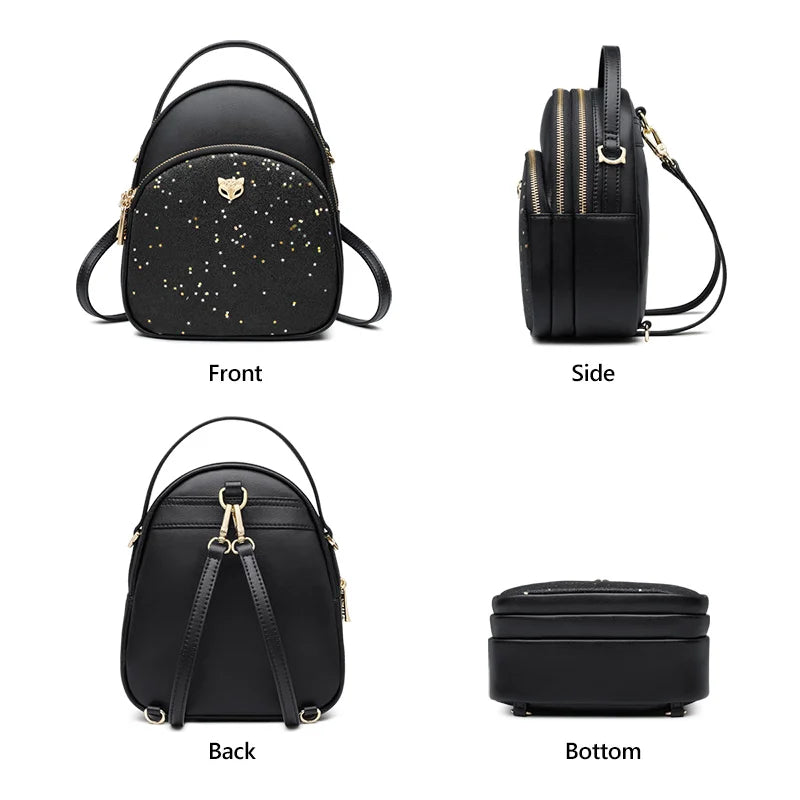 FOXER Glett Design Mini Female Backpack Split Leather