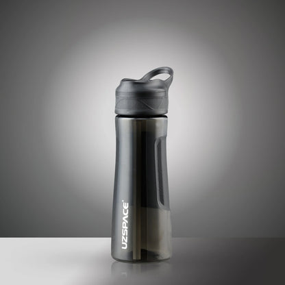 New UZSPACE 530ml Sport Water Bottle With Straw BPA Free Black 530ml