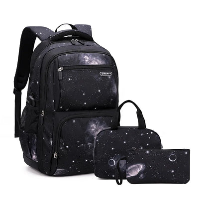 Boys Backpacks 3 Pieces Sets School Bags 3pcs black