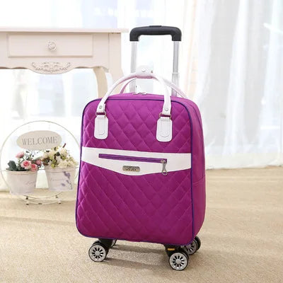 Wheeled bag for travel Women travel Backpack with wheels trolley Large Violet