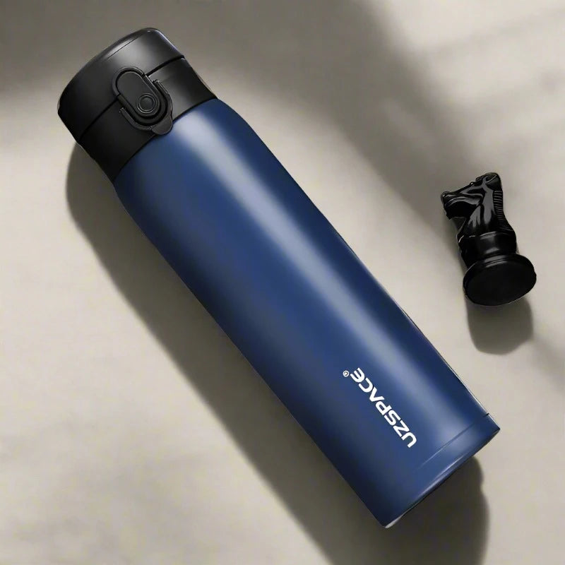 UZSPACE Business Sport Water Bottle Vacuum Flask Stainless Steel 480ML Blue <500ml