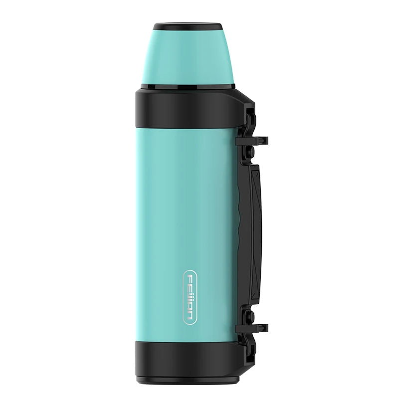 FEIJIAN Large Capacity Thermos, Travel Portable Thermos bottle 1200-1500ML Forest green