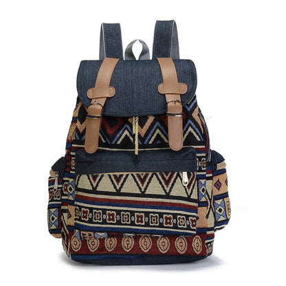 Women Printing National Backpack Canvas Color 1
