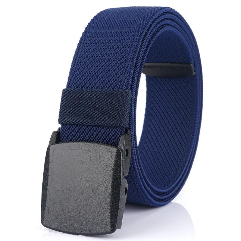 VATLTY Metal Free Stretch Belt Strong Nylon Quick Release Buckle Unisex Navy blue