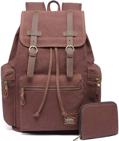 Vintage Canvas Backpack Coffee set