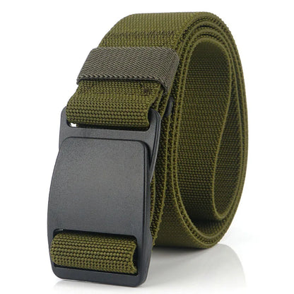 Metal-Free Stretch Belt High Quality Hard Nylon Quick Release Buckle ArmyGreen 120cm